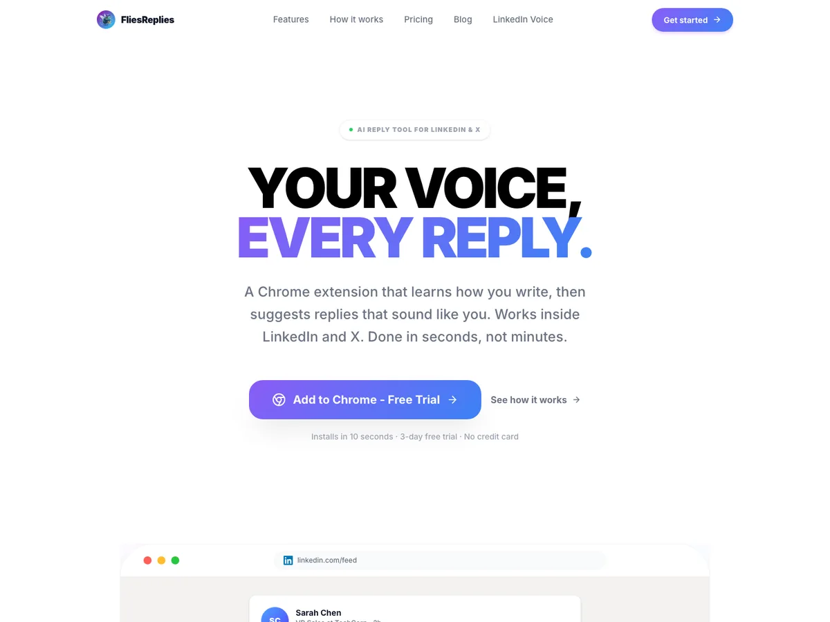 FliesReplies website